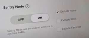 TESLA Enable Sentry Mode