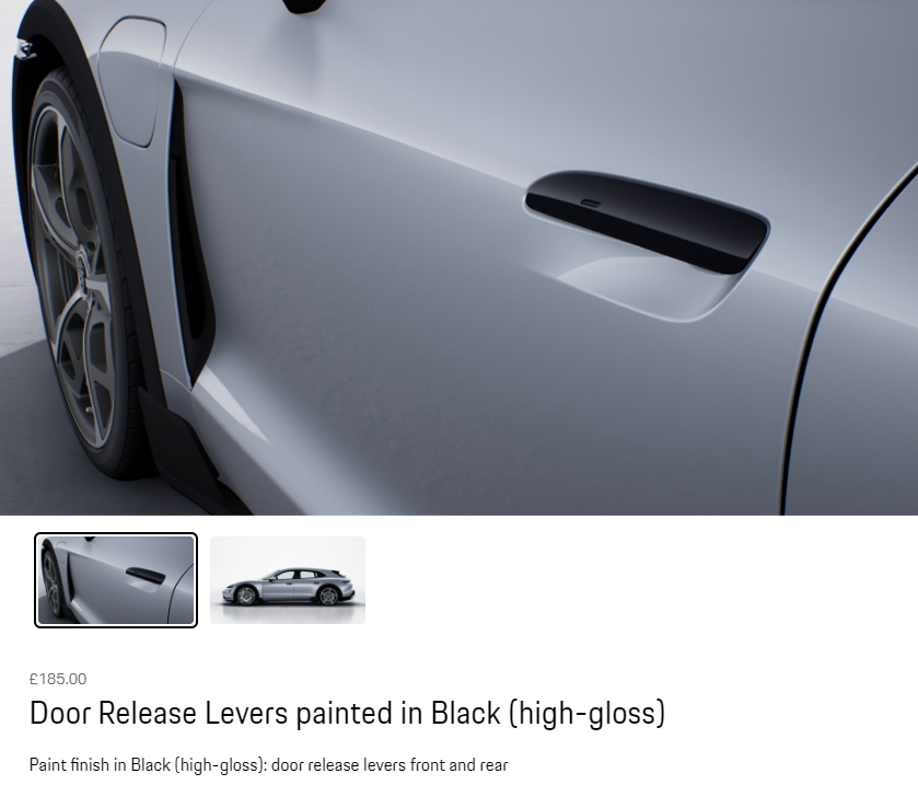 Door Release Levers painted in Black (high-gloss)