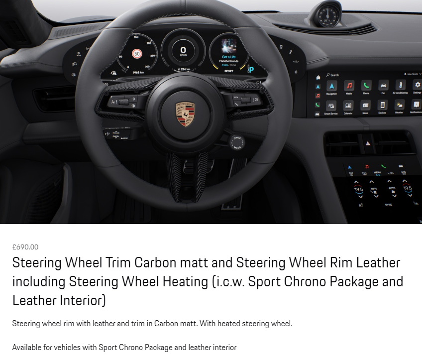 Steering Wheel Trim Carbon matt