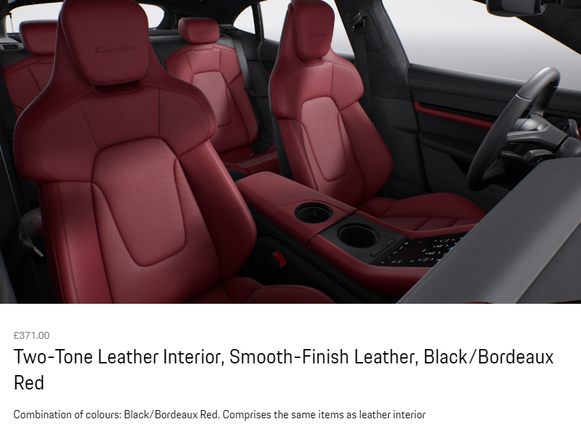 Two-Tone Leather Interior Smooth-Finish Leather Black Bordeaux Red