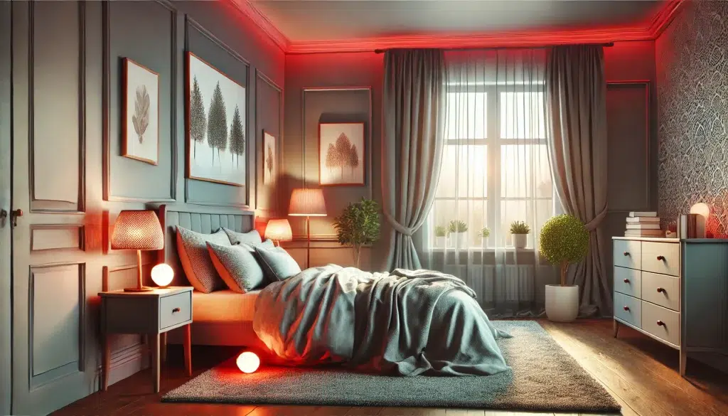 red light in bedroom to help sleep