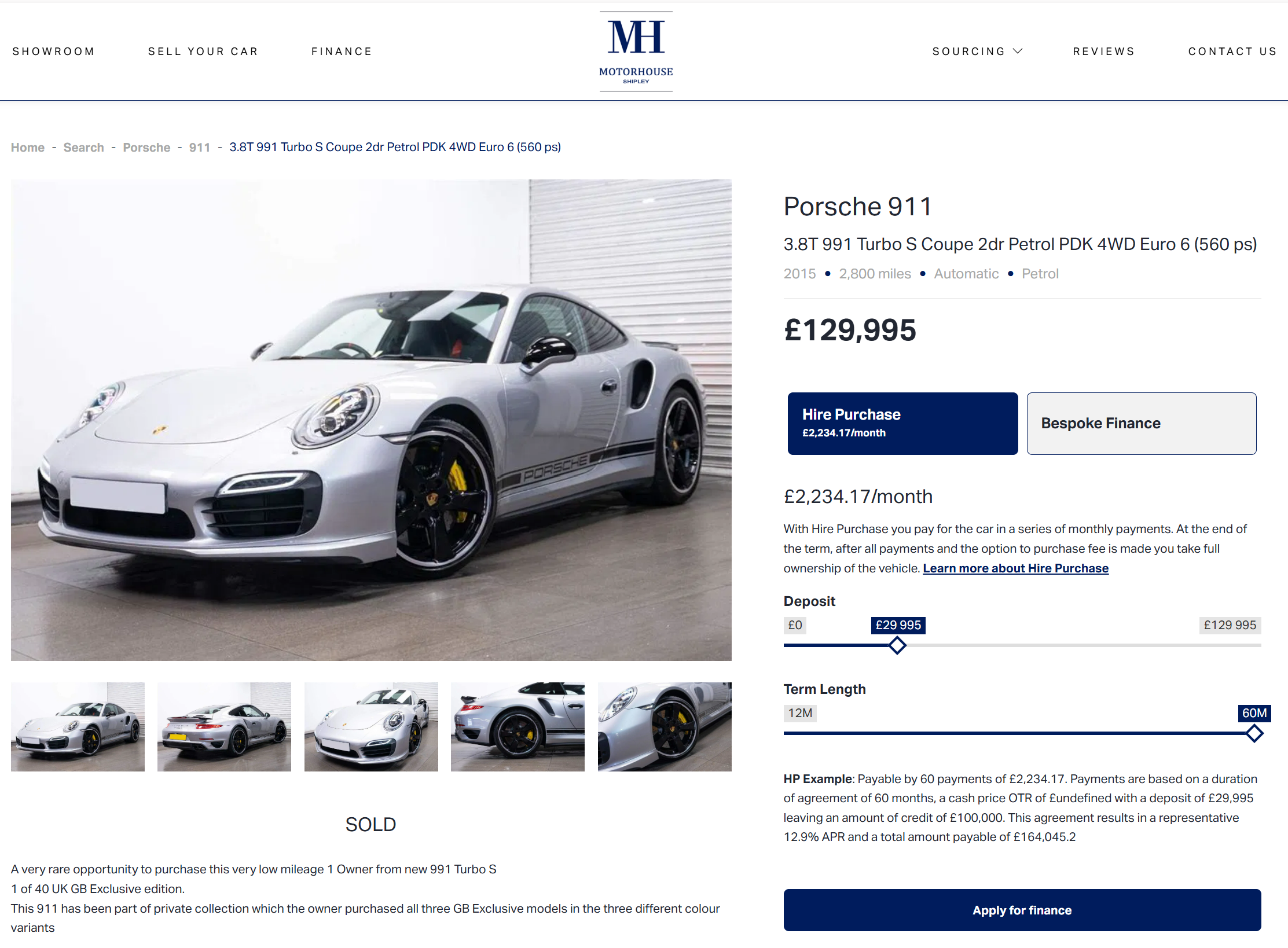 Motorhouse Shipley Turbo S GB Edition For Sale